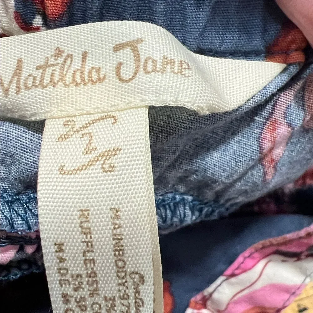 Matilda Jane Enchanted Garden Clarabelle Halter  blue and pink floral dress 2